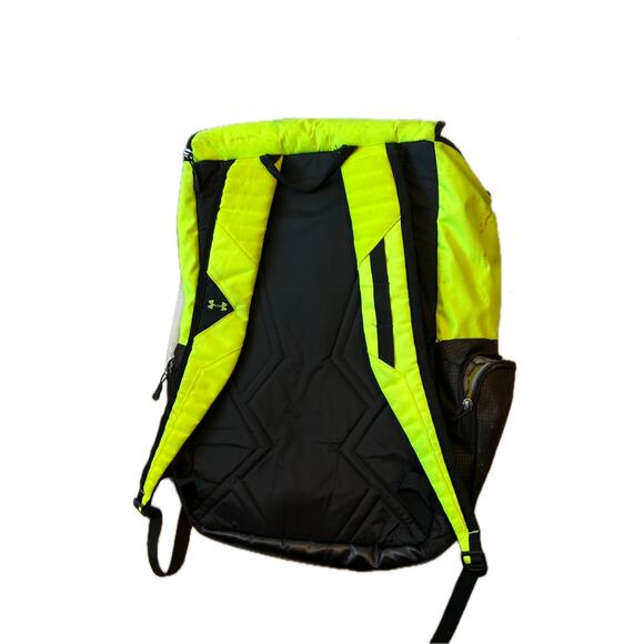 Under Armour Top Loading Black Yellow Green B-Ball Backpack - Picture 4 of 6
